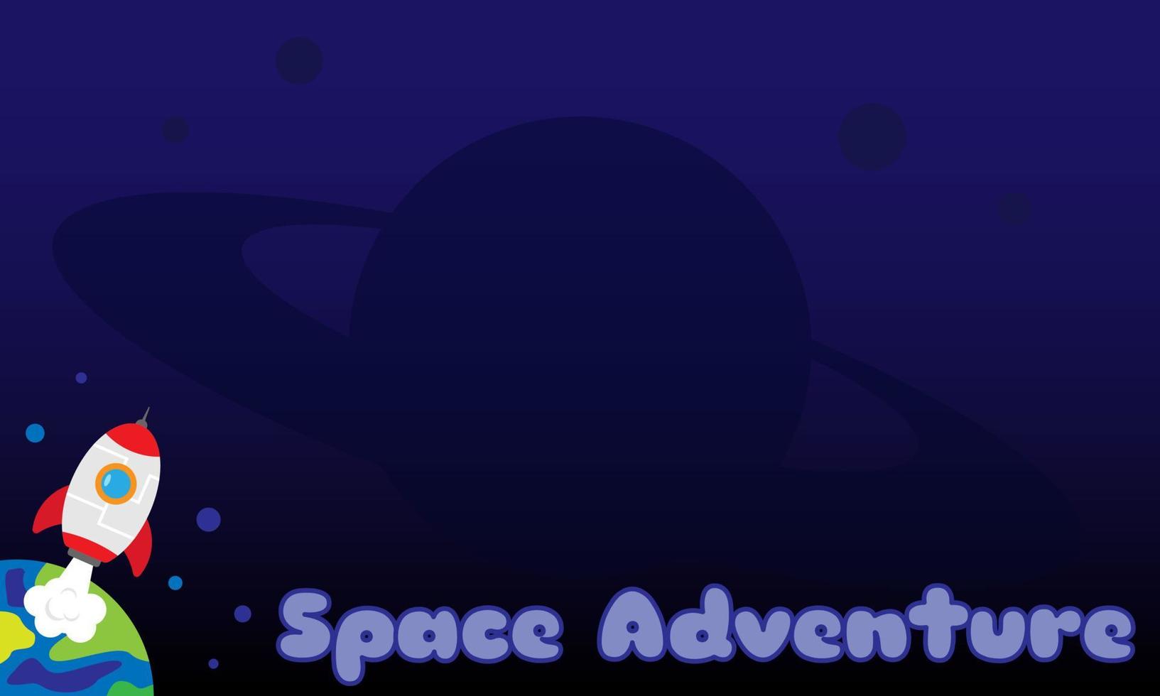 Space Adventure Background with Spaceship and Copy Space Area. Suitable for Illustration of Kids Education vector