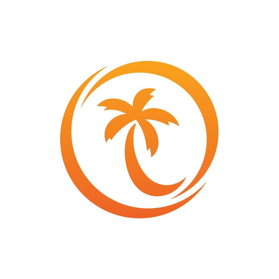 logotipo del círculo del árbol de coco vector