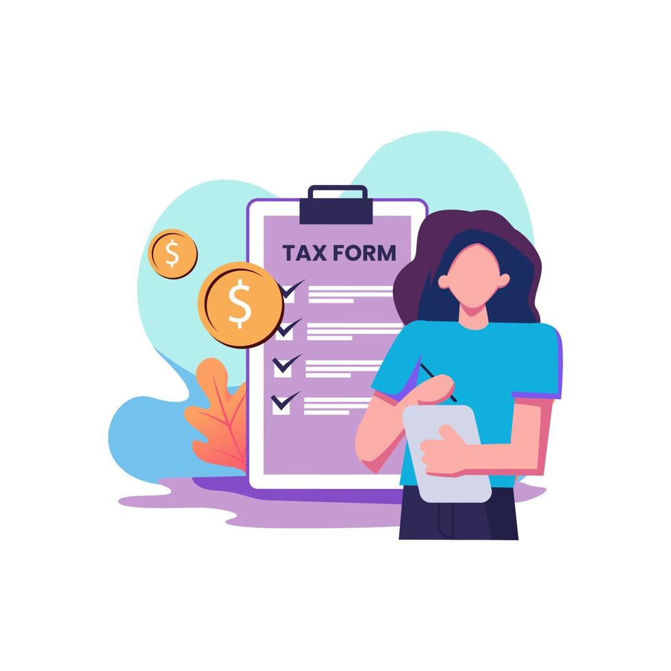 Tax form flat style illustration design vector