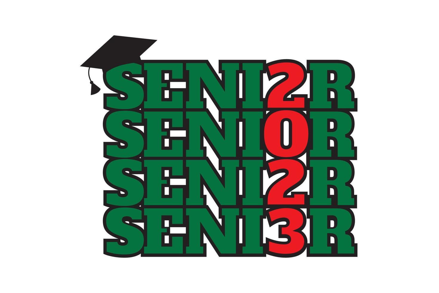 senior 2023 back to school t-shirt design vector