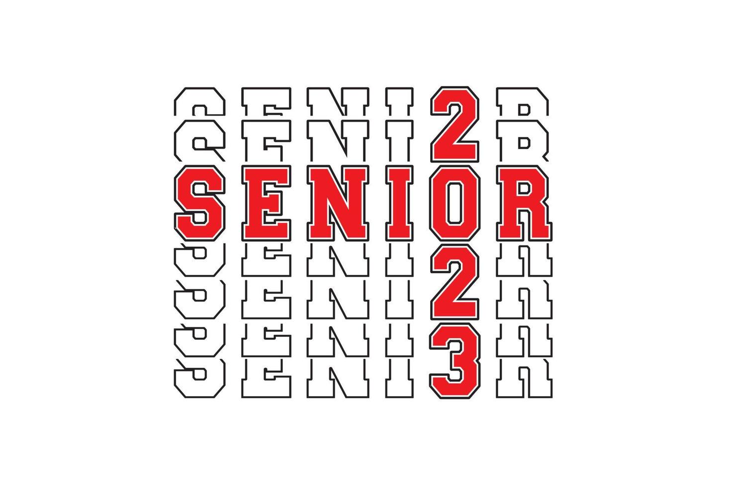 diseño de camiseta de regreso a la escuela senior 2023 vector