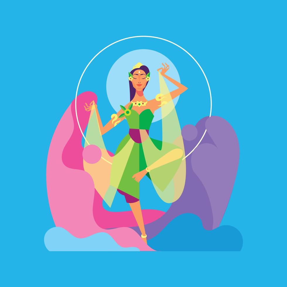 bonita bailarina tradicional javanesa vector