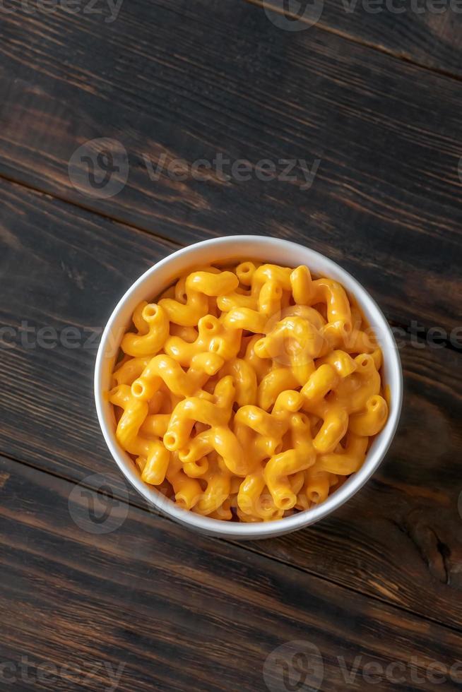 Bowl of macaroni and cheese photo