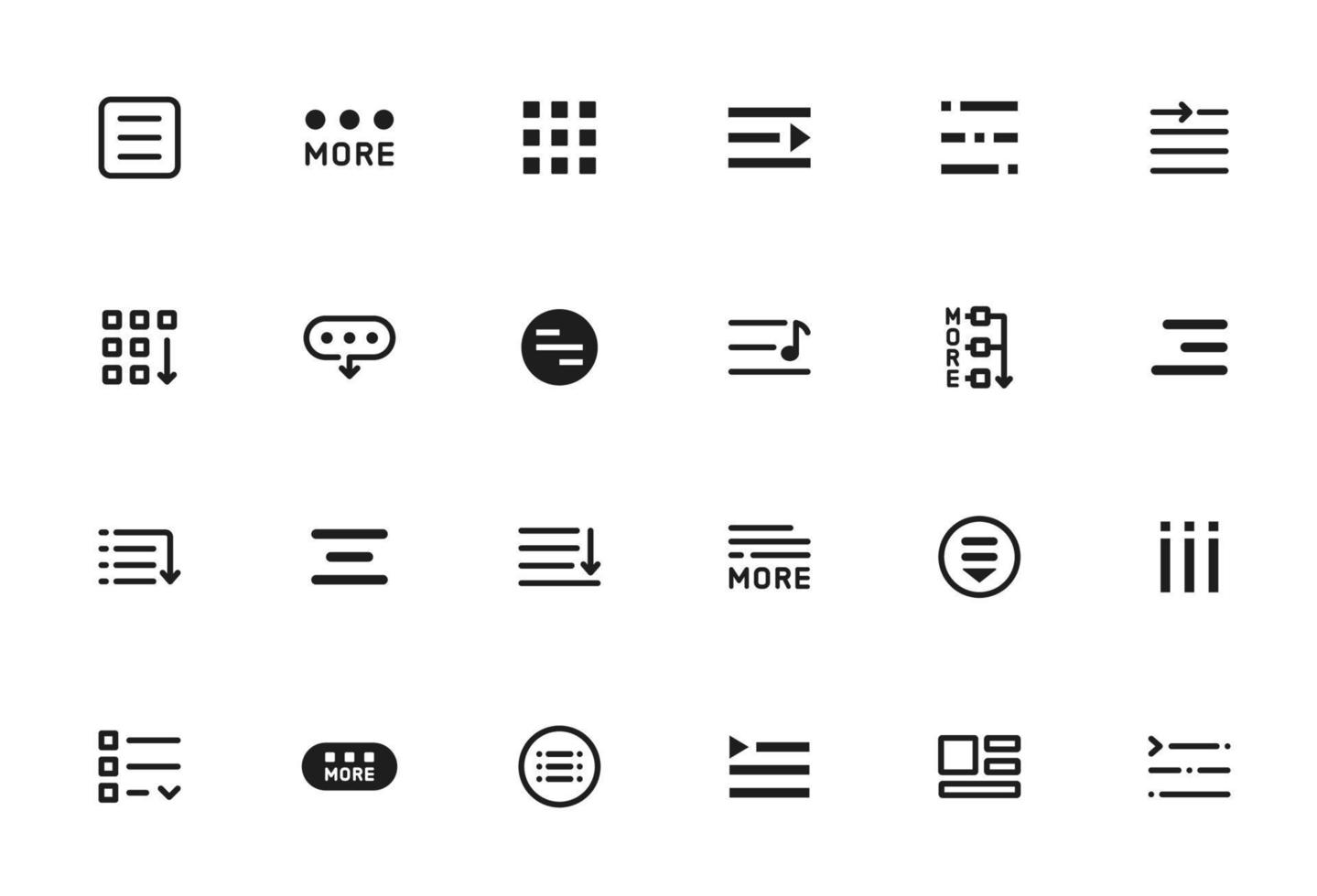 Hamburger menu icons, web or mobile app navigation vector