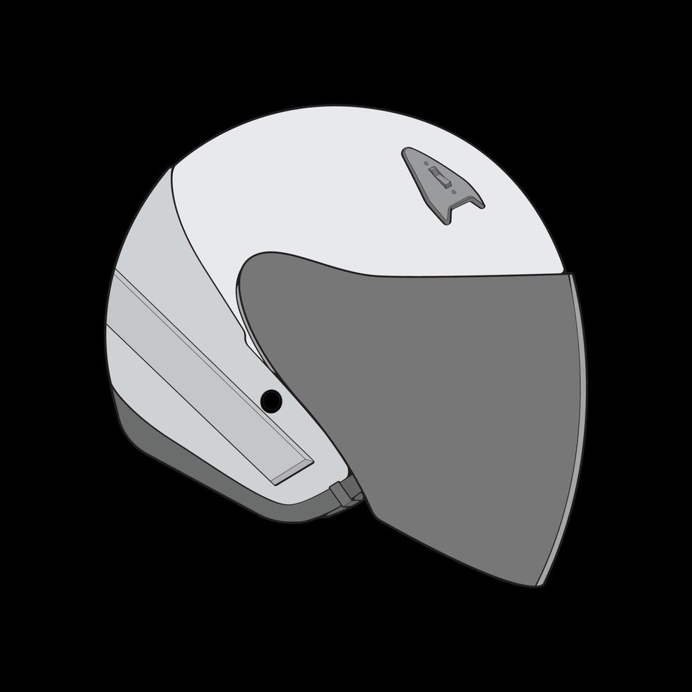 casco de bloque de color ilustración de vector de media cara, concepto de casco, vector de arte de línea, vector de auriculares