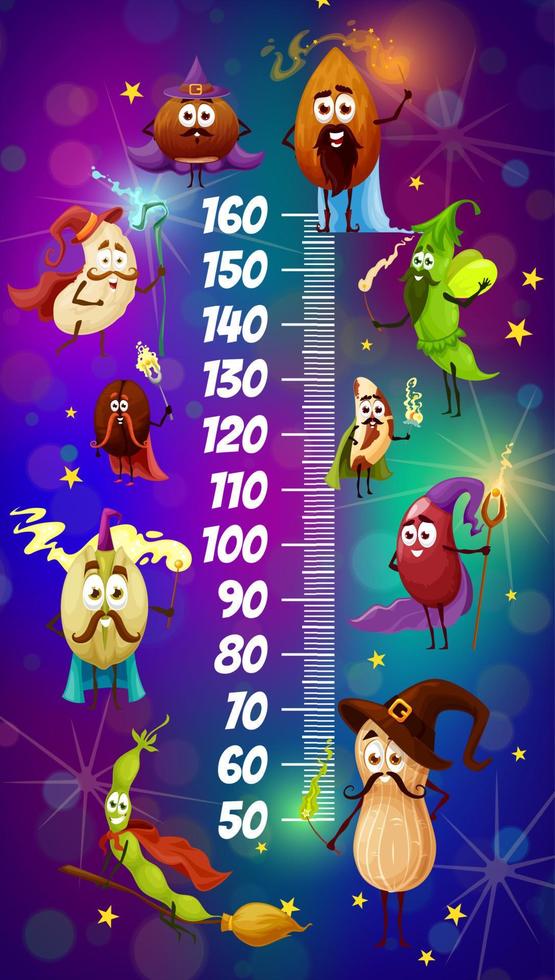 Kids height chart nuts wizards and magicians vector