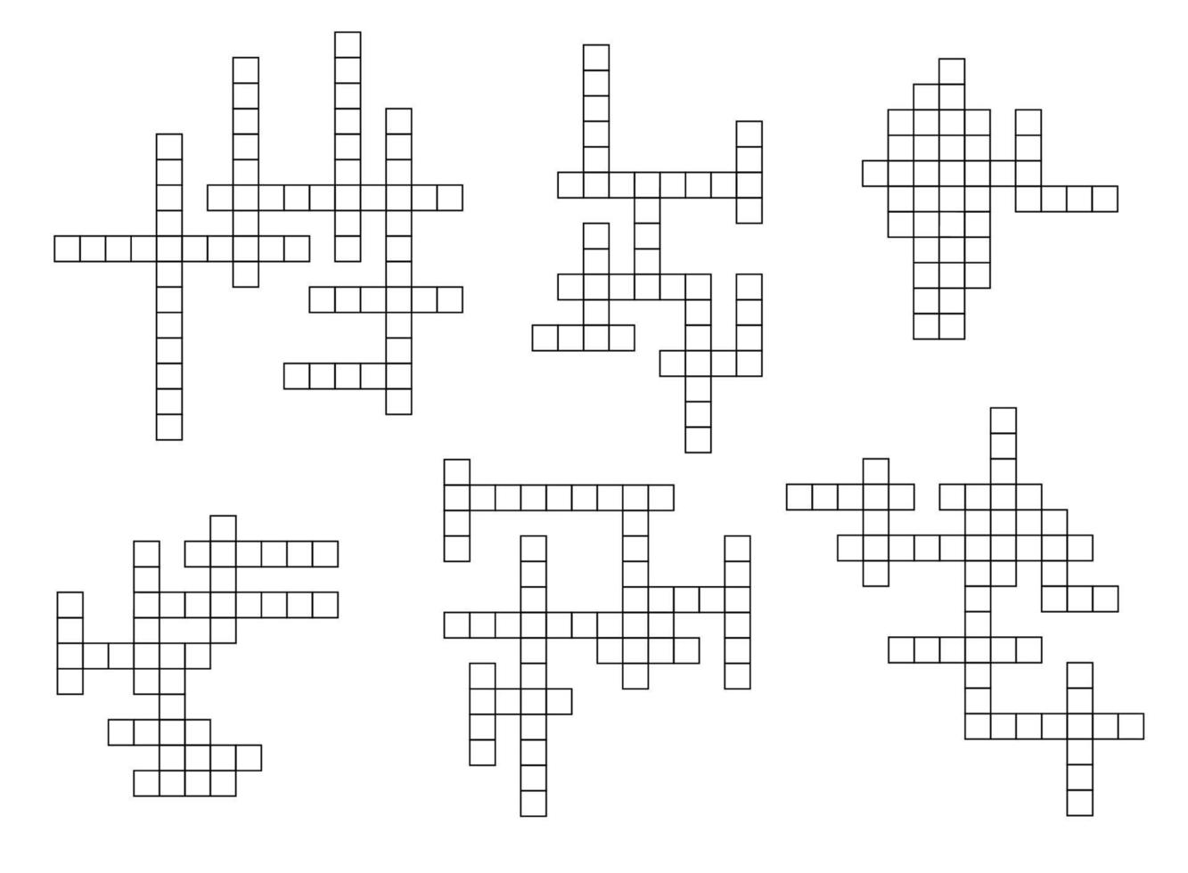 Crossword game grid, word quiz vector