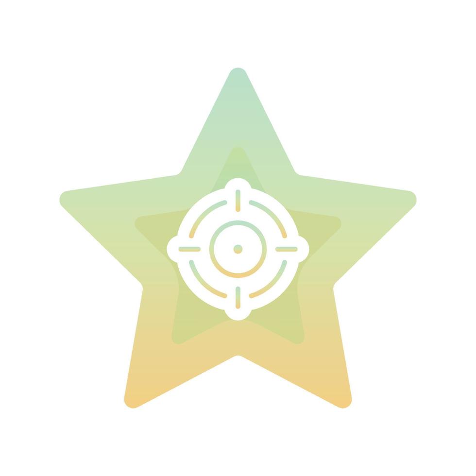elemento de icono de plantilla de diseño de degradado de logotipo de estrella objetivo vector