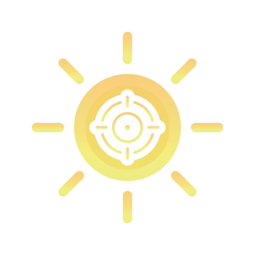 elemento de icono de plantilla de diseño de degradado de logotipo de sol objetivo vector