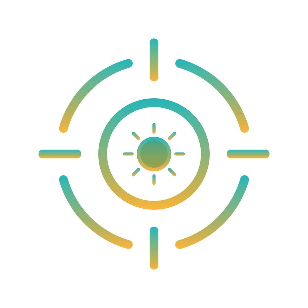 elemento de icono de plantilla de diseño de degradado de logotipo de sol objetivo vector