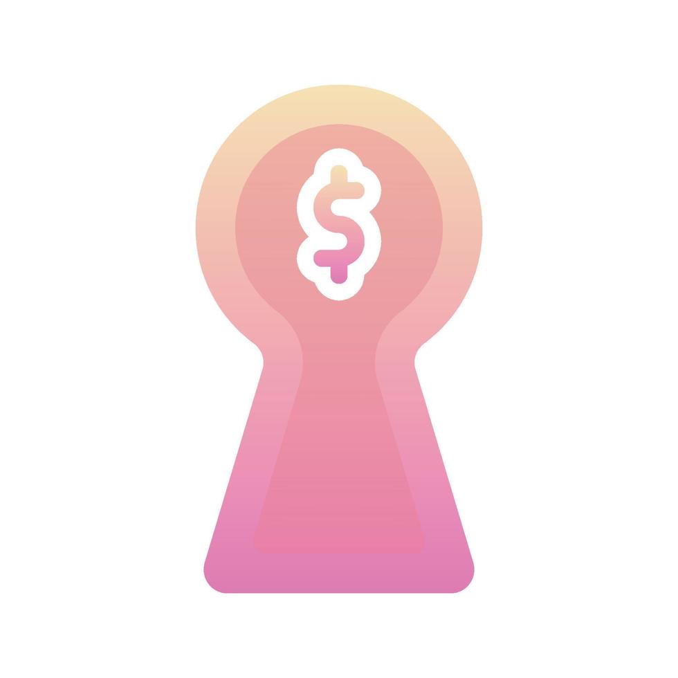 dollar keyhole logo gradient design template icon element vector