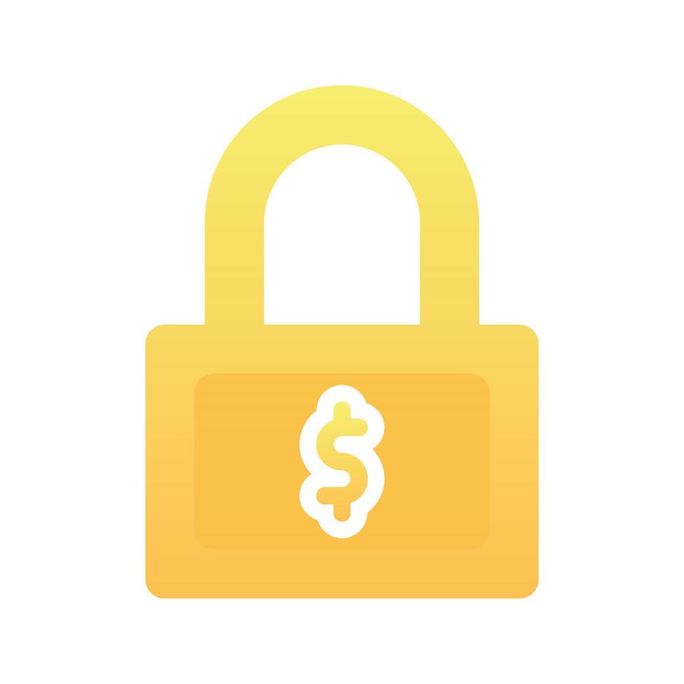 dollar lock logo gradient design template icon element vector