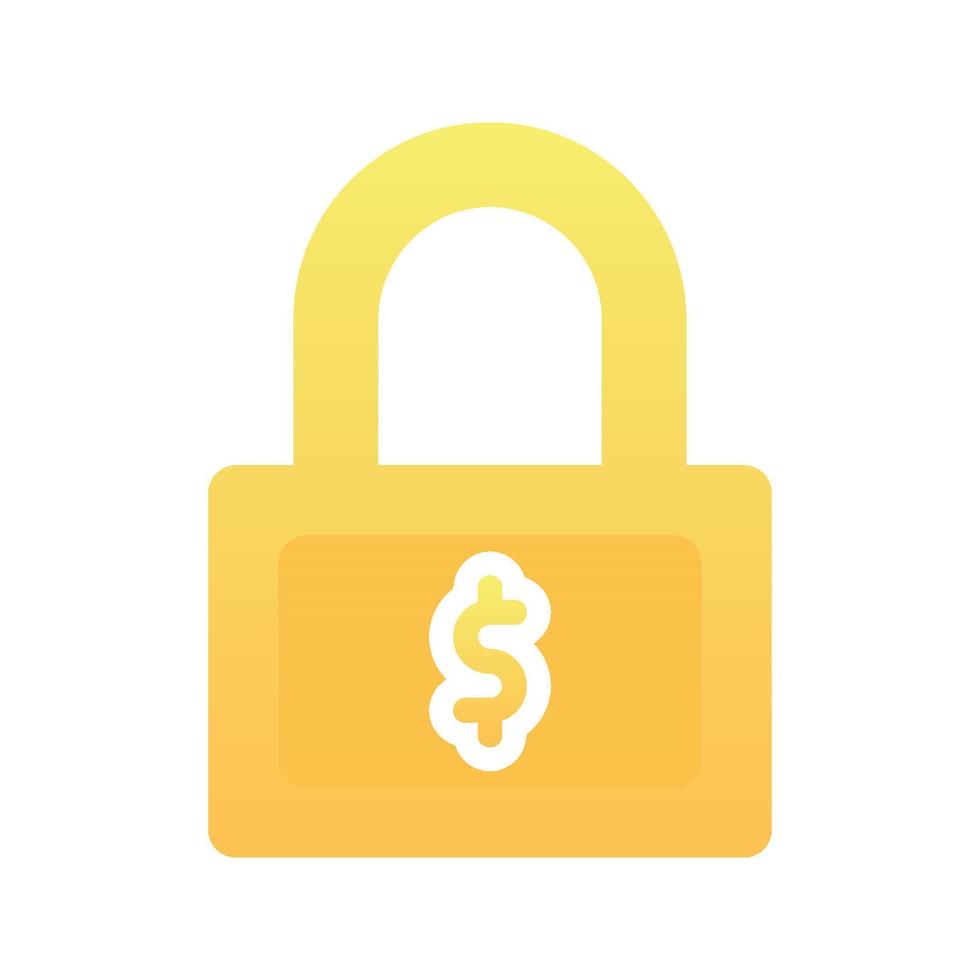 dollar lock logo gradient design template icon element vector