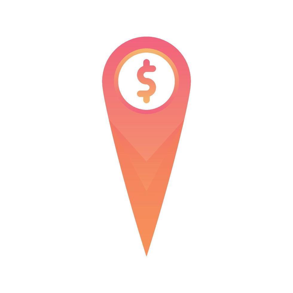 dollar location logo gradient design template icon element vector