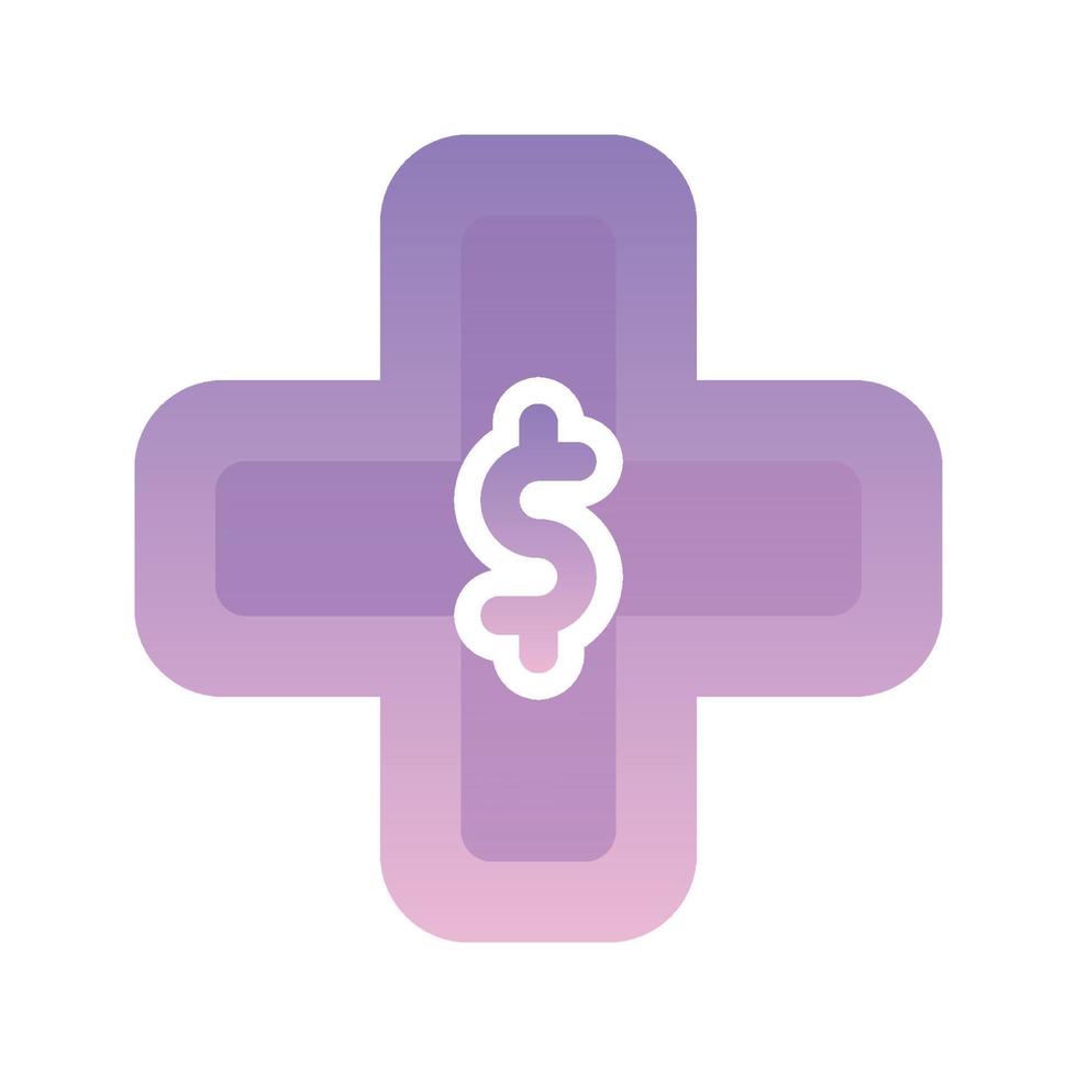 elemento de icono de plantilla de diseño de gradiente de logotipo médico de dólar vector