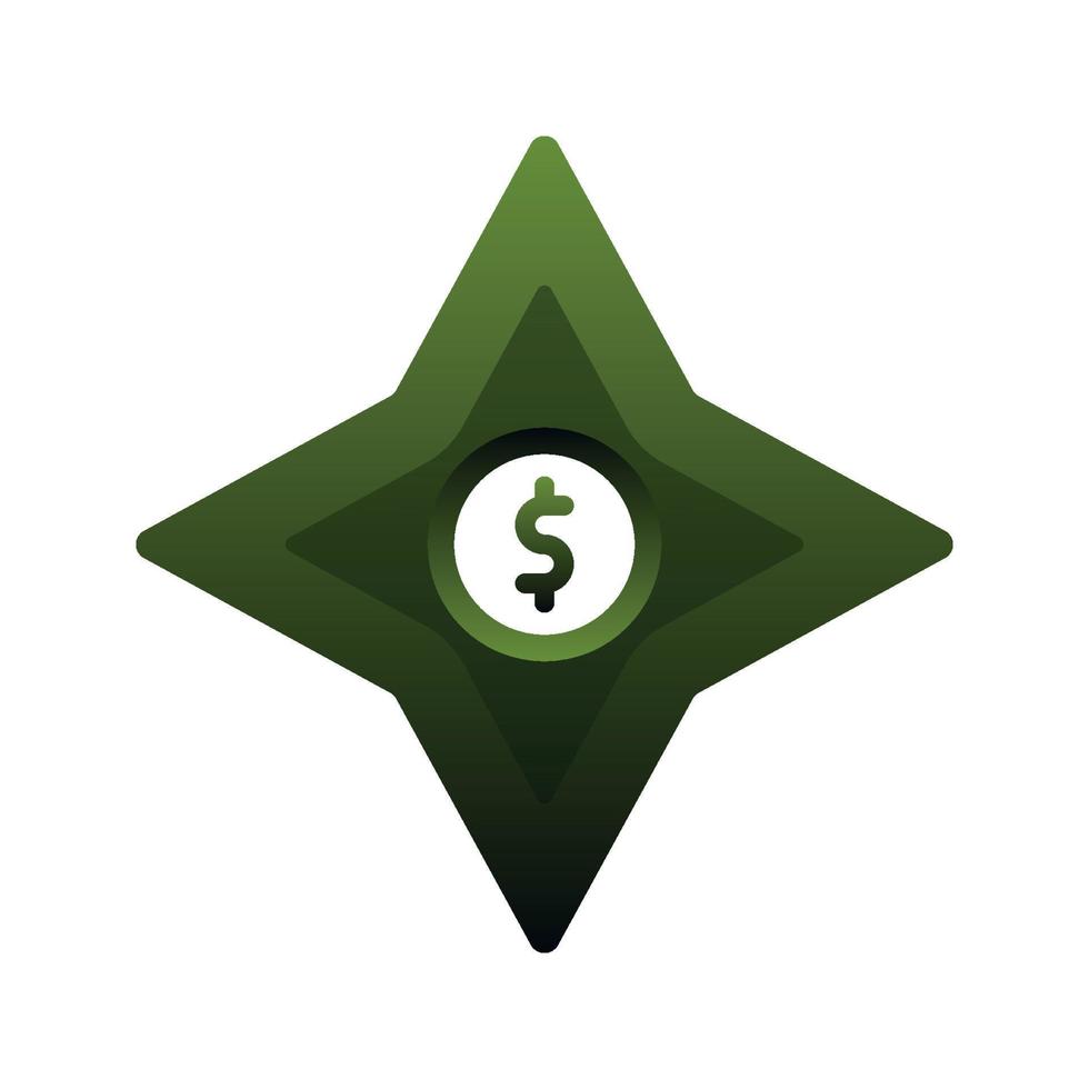 dollar shuriken logo gradient design template icon element vector