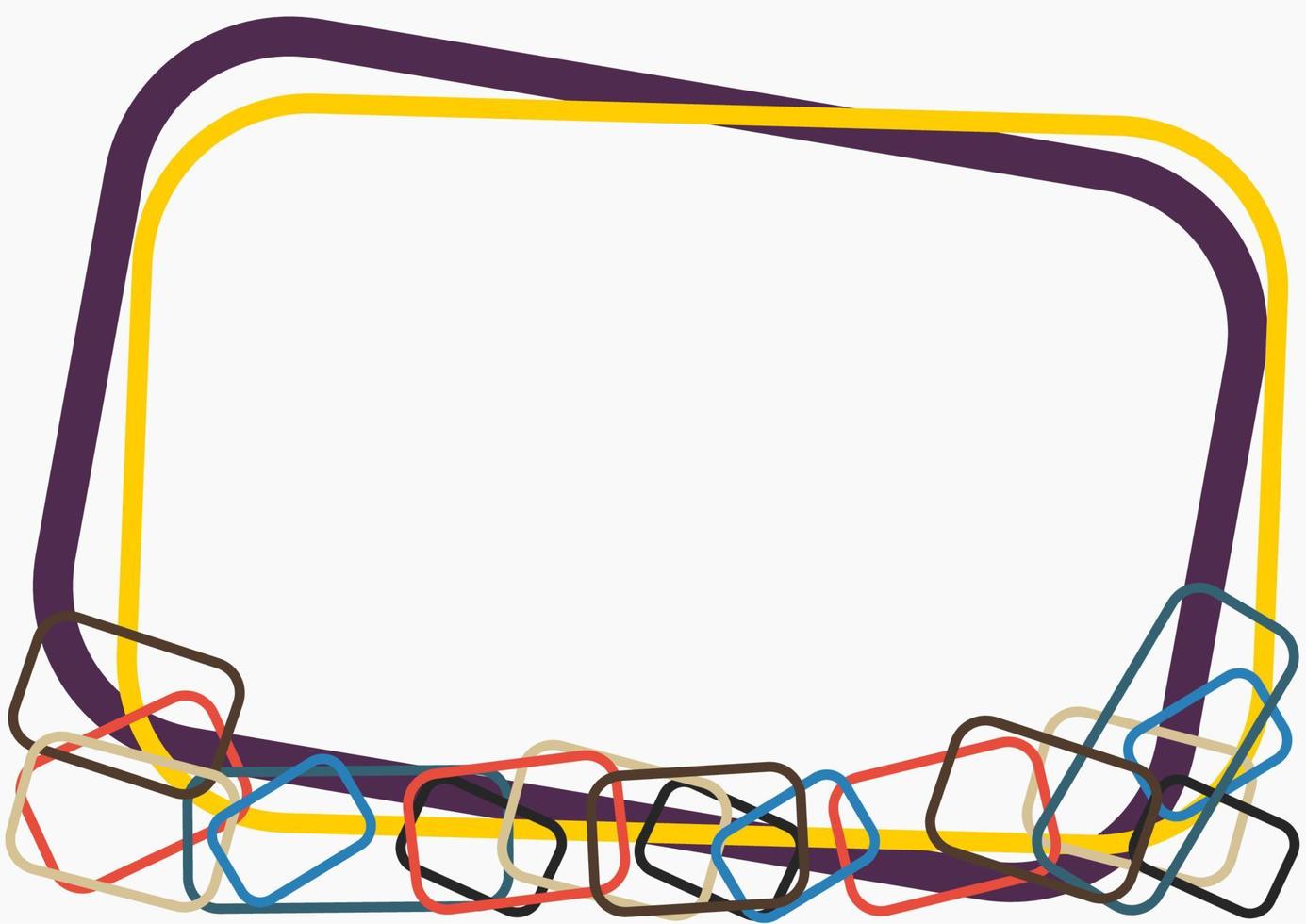 Editable Abstract Text Background with Colorful Outline Rounded Rectangles vector