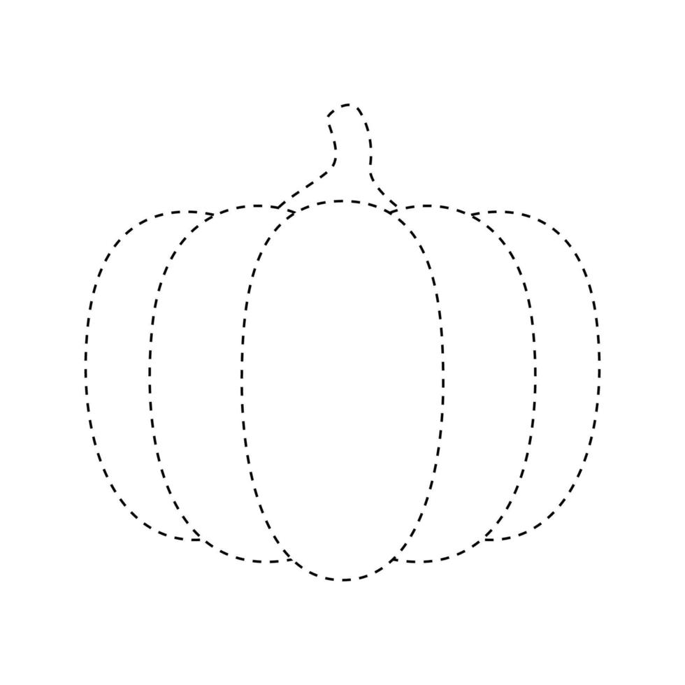 hoja de trabajo de calco de calabaza para niños vector