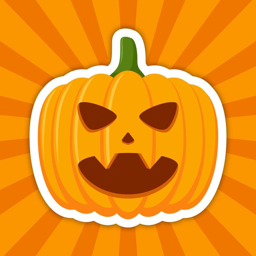 pegatina de nota con calabaza de halloween, vector