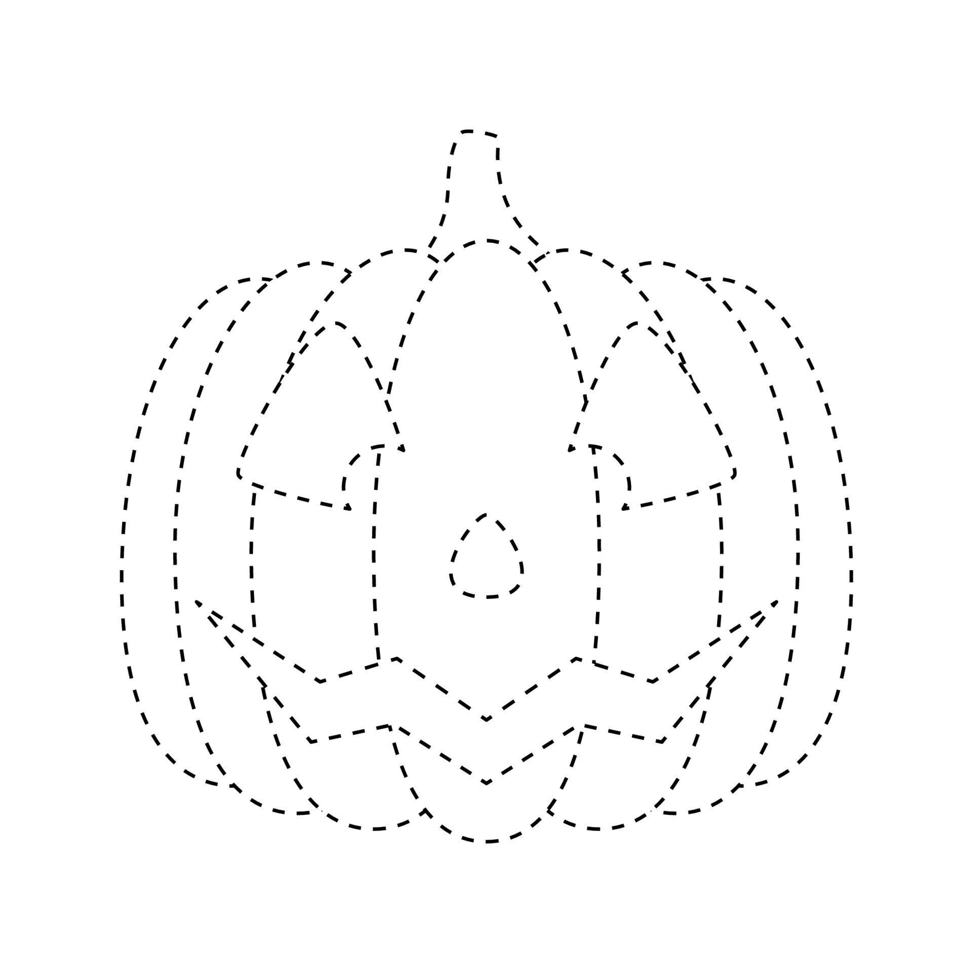 Halloween Pumpkin tracing worksheet for kids 10876888 Vector Art at