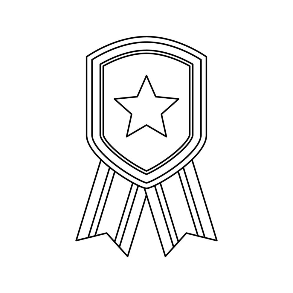 Coloring page with Medal for kids vector