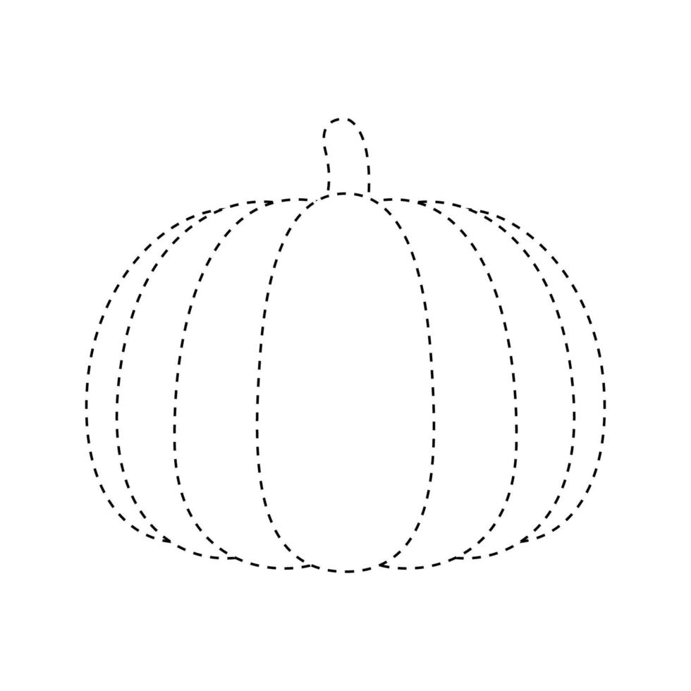 Pumpkin tracing worksheet for kids 10877005 Vector Art at Vecteezy
