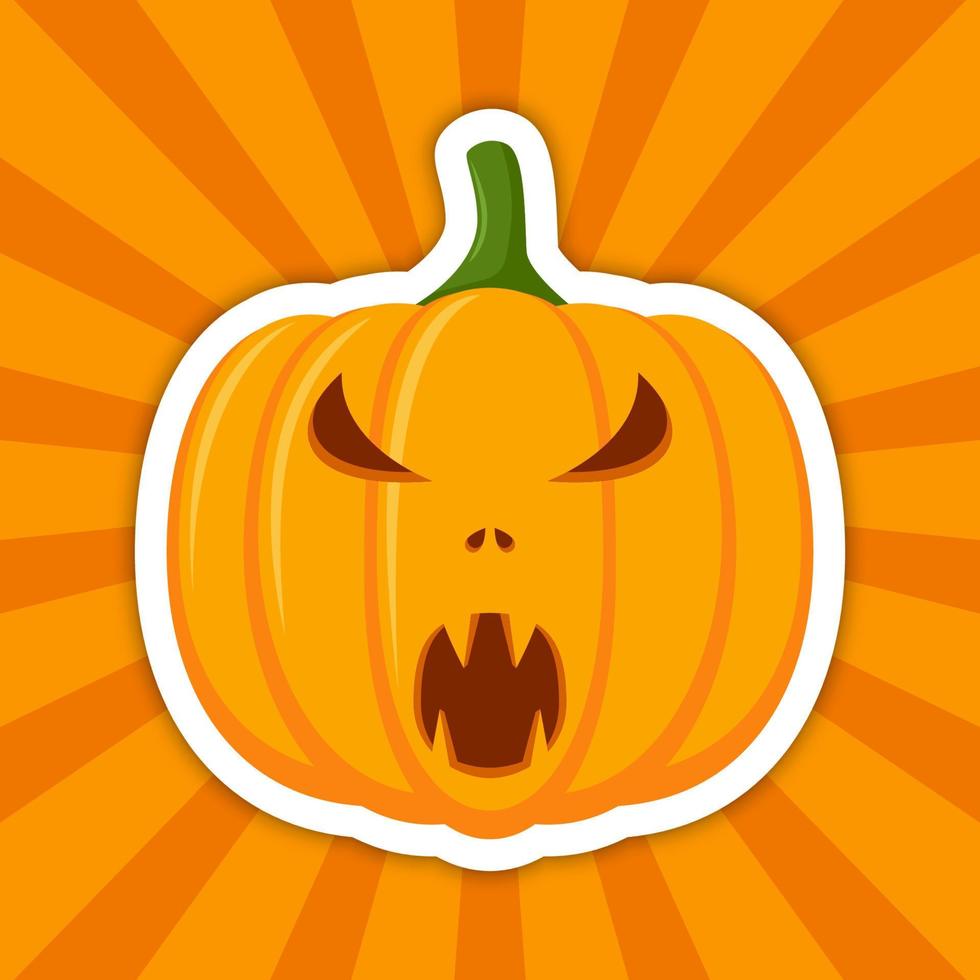 Note sticker with Halloween Pumpkin, vector