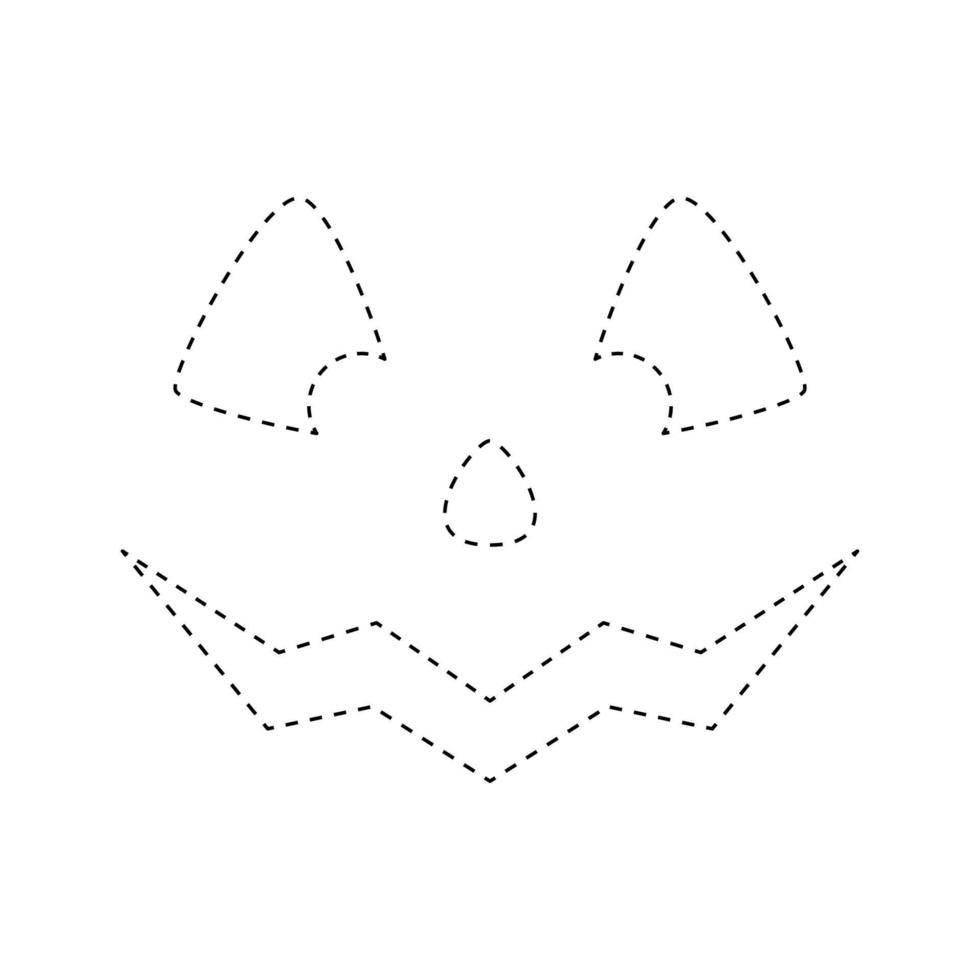 Face Pumpkin tracing worksheet for kids 10877149 Vector Art at Vecteezy