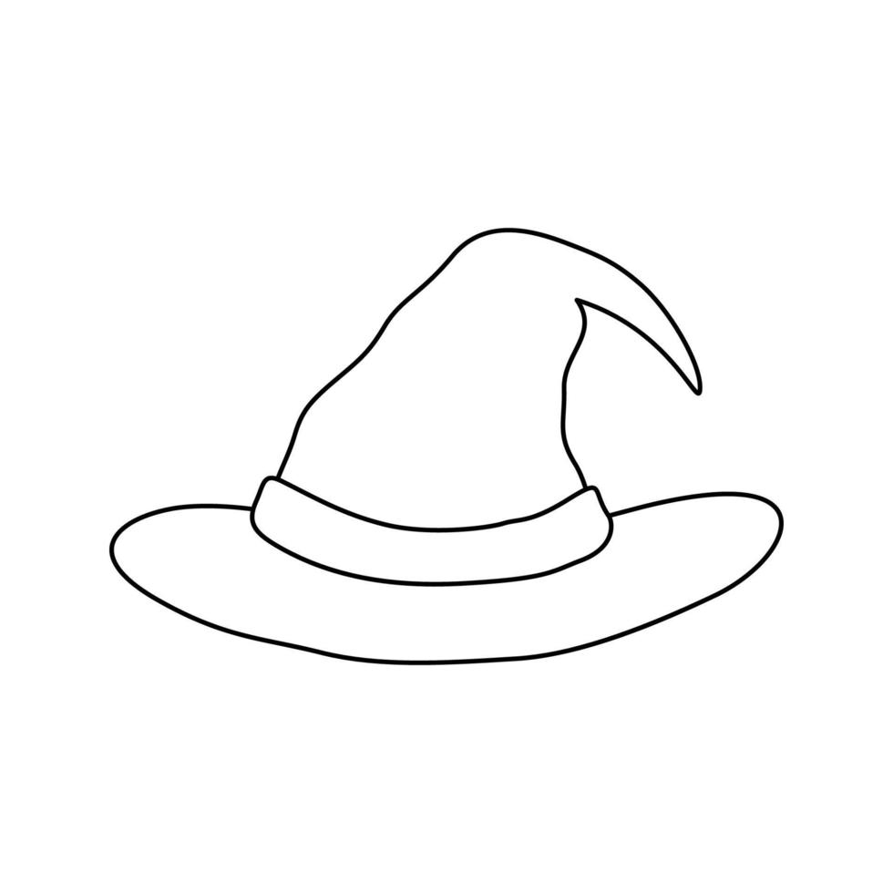Coloring page with Wizard Hat for kids vector