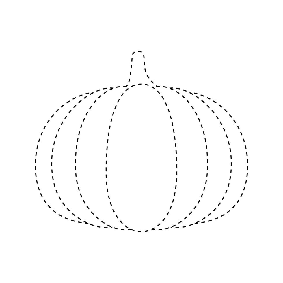 Pumpkin tracing worksheet for kids vector