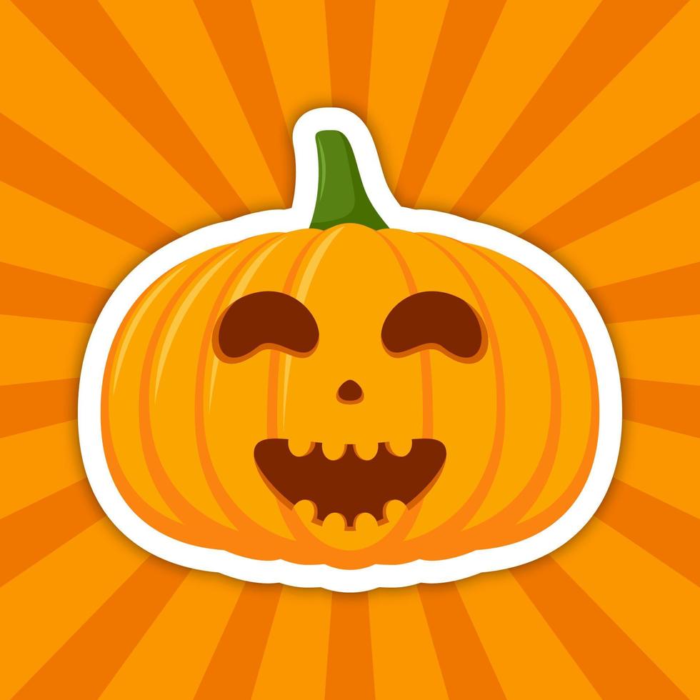 pegatina de nota con calabaza de halloween, vector