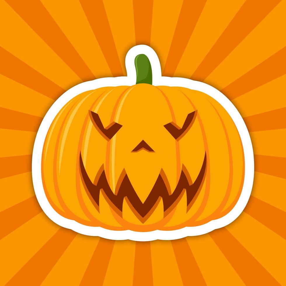 pegatina de nota con calabaza de halloween, vector