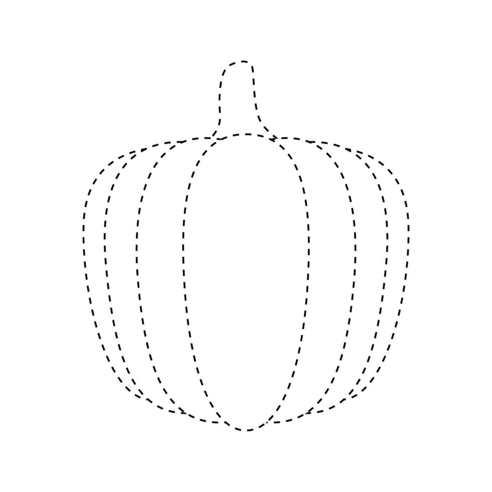 Pumpkin tracing worksheet for kids vector