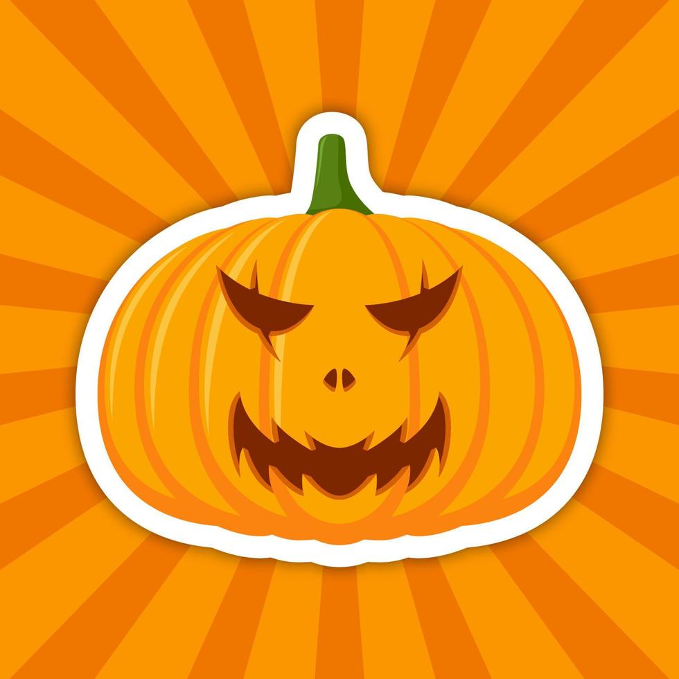 pegatina de nota con calabaza de halloween, vector