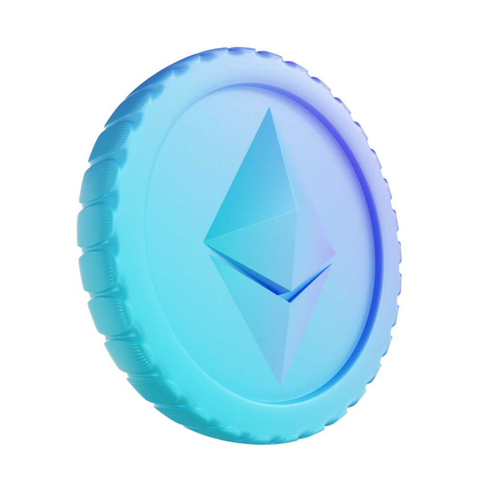 3d illustrazione Ethereum moneta png