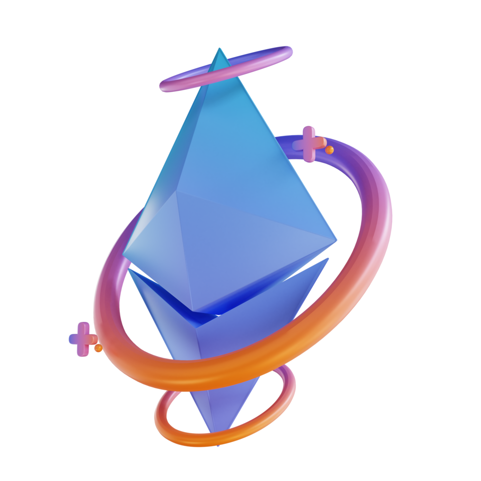 3D illustration Ethereum and ring png