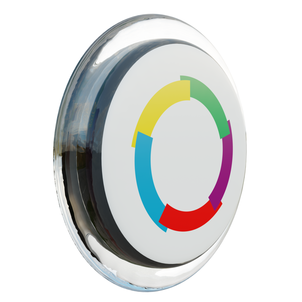 Organisation internationale de la Francophonie Left View 3d textured glossy circle flag png