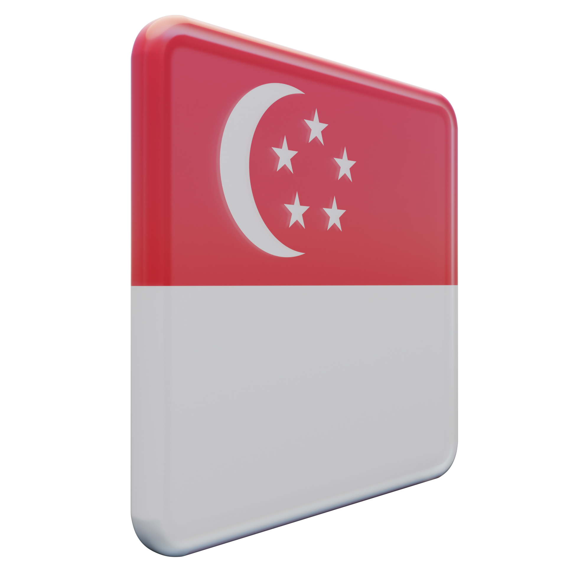 Singapore Left View 3d textured glossy square flag 10877543 PNG