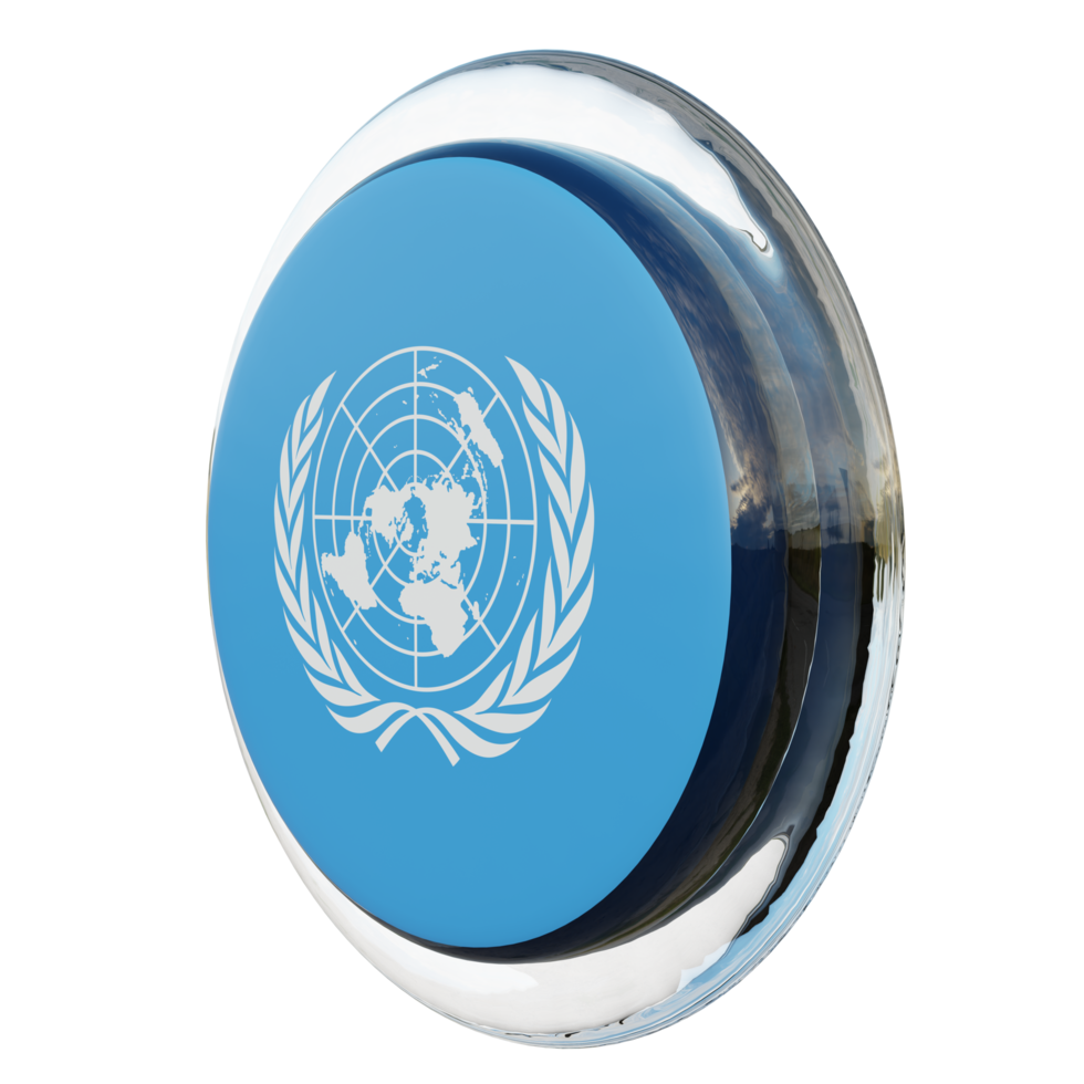 United Nations Right View 3d textured glossy circle flag png