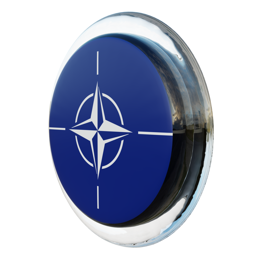 NATO Right View 3d textured glossy circle flag png