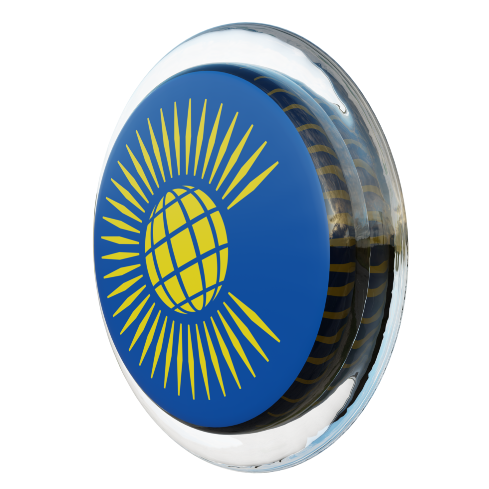 Commonwealth of Nations Right View 3d textured glossy circle flag png