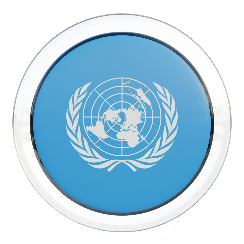 United Nations 3d textured glossy circle flag png