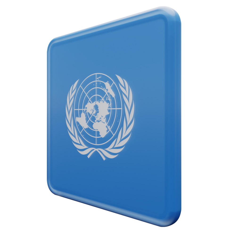 United Nations Right View 3d textured glossy square flag png