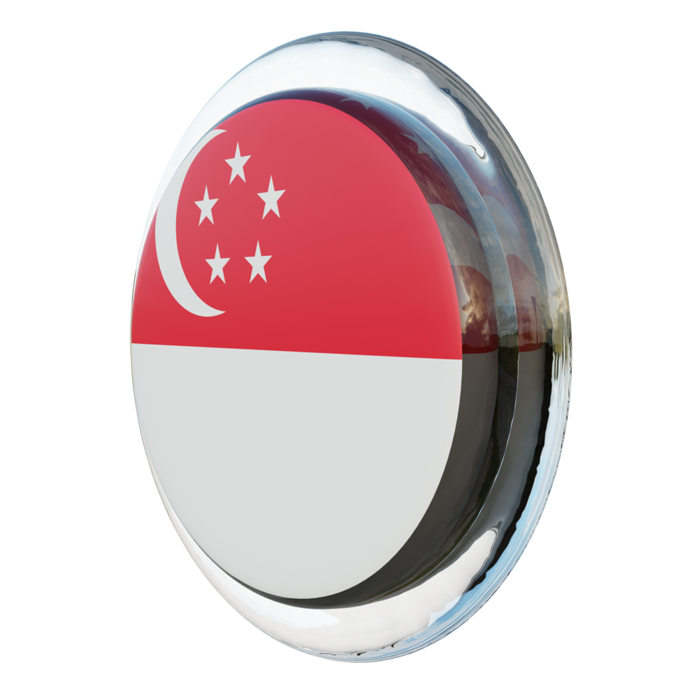 Singapore Right View 3d textured glossy circle flag png