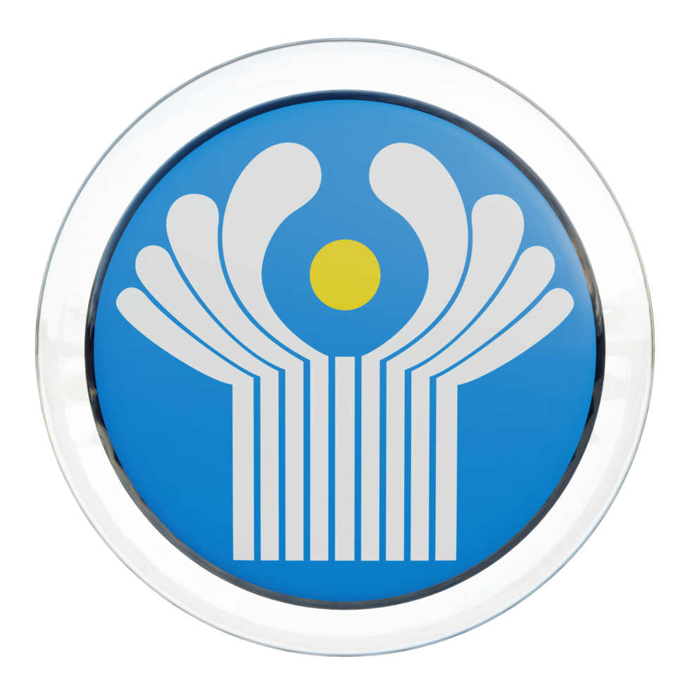 Commonwealth of Independent States 3d textured glossy circle flag png