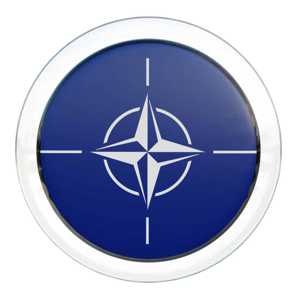 NATO 3d textured glossy circle flag png