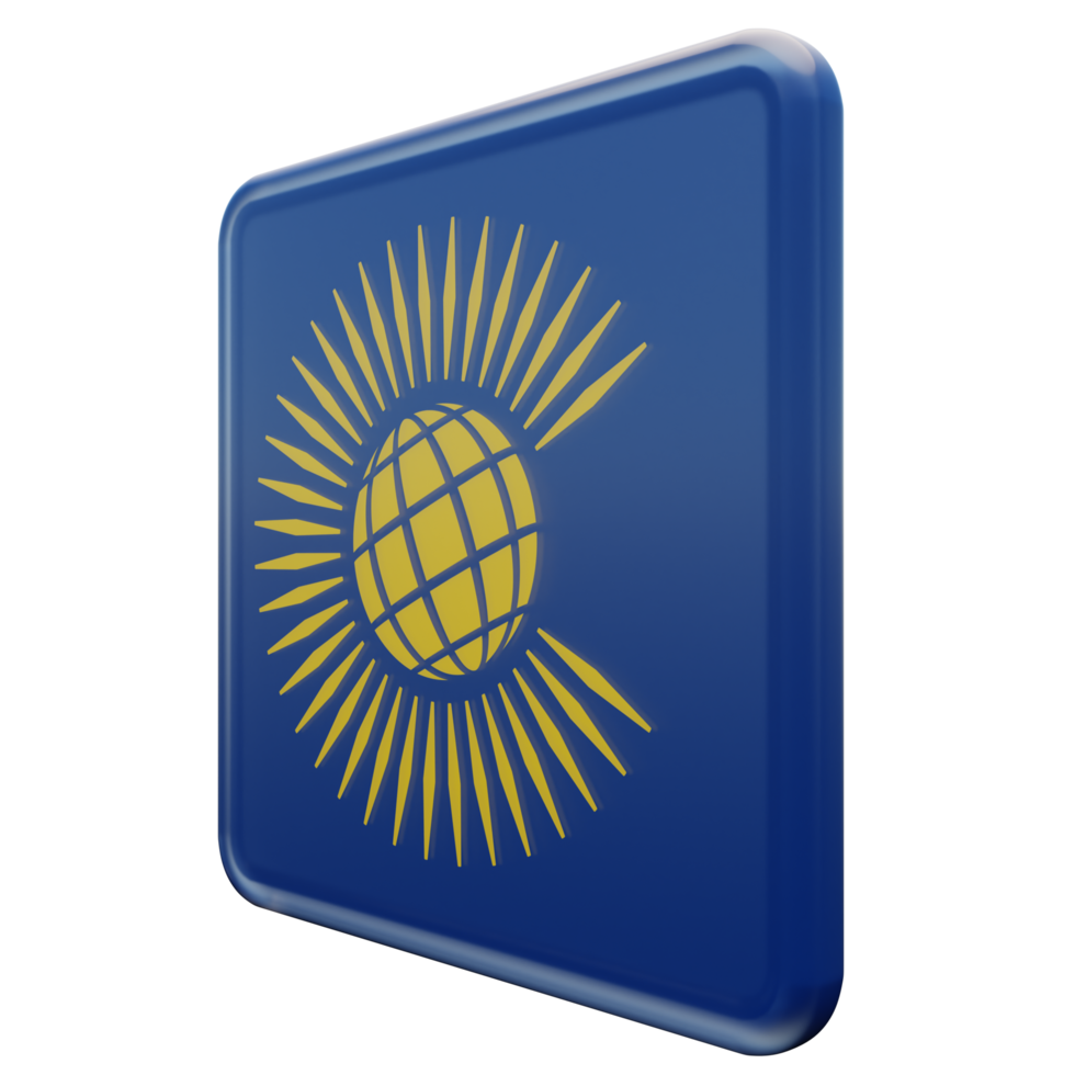 Commonwealth of Nations Right View 3d textured glossy square flag png