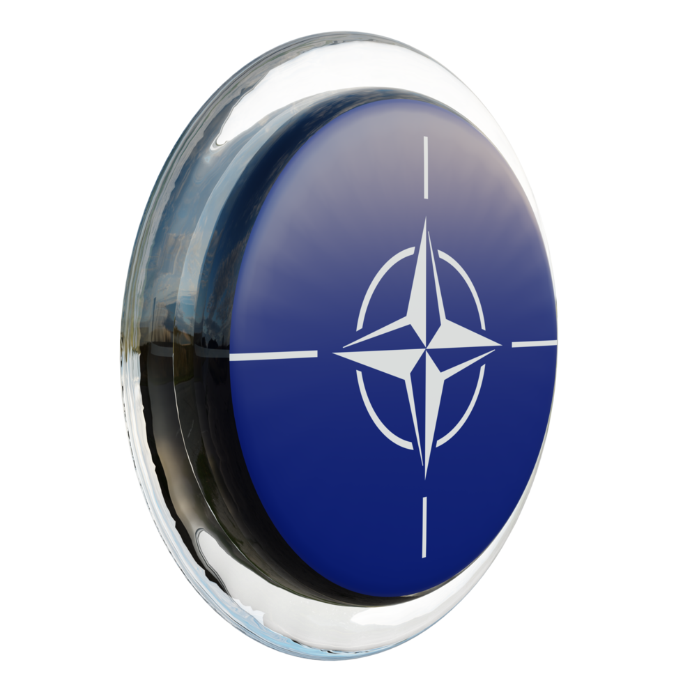 nato vänster se 3d texturerad glansig cirkel flagga png