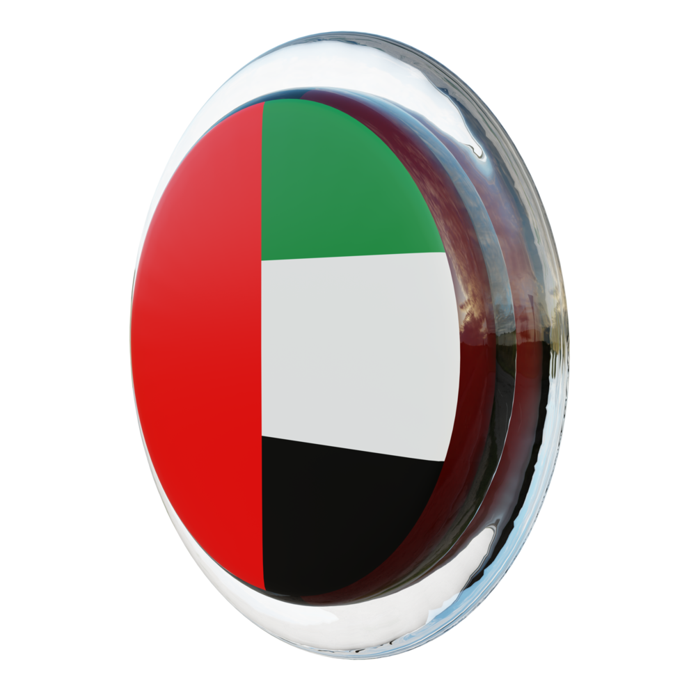 Union of South American Nations Right View 3d textured glossy circle flag png