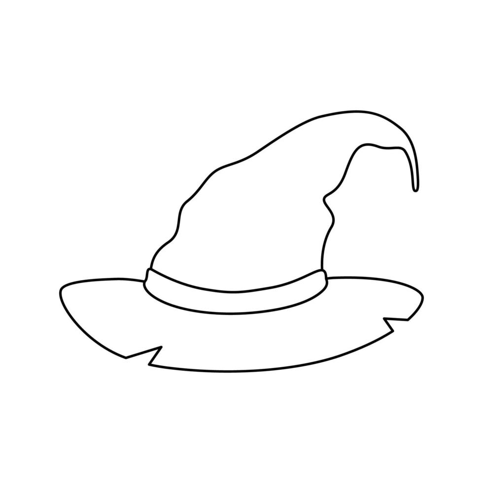 Coloring page with Wizard Hat for kids vector